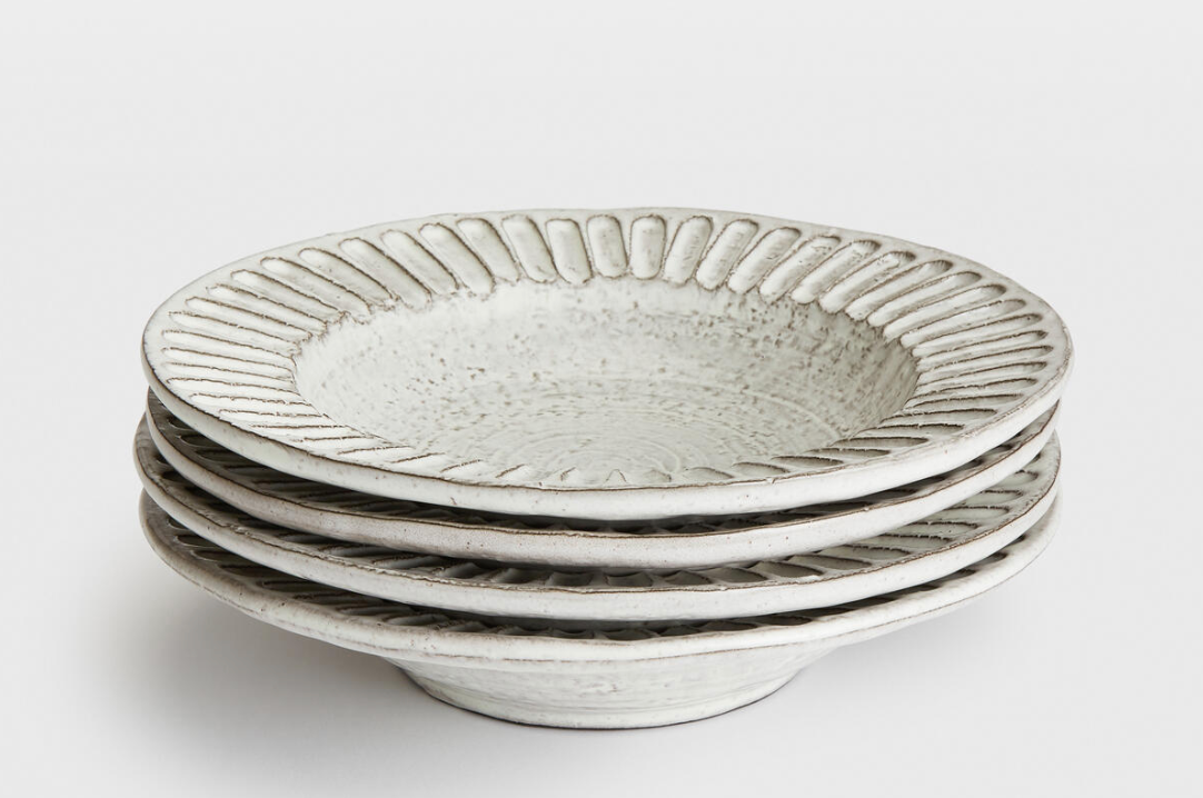 Chancery Pasta Bowl, White, Set of Four