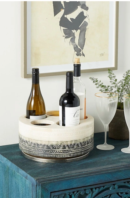 ANTHROPOLOGIE Chiara Rotating Wine Holder In Beige