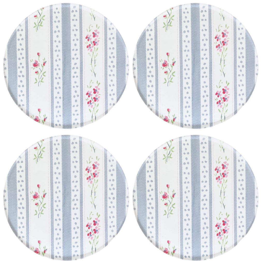 James Vintage Floral Stripe Coaster Set