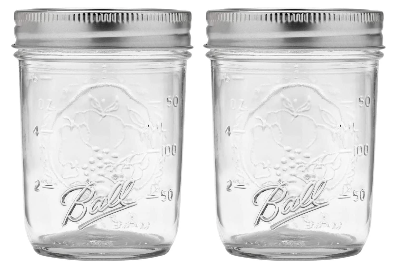 Ball Regular Mouth Mason Jars with Lids & Bands, Half Pint, 8-oz (2-Pack)