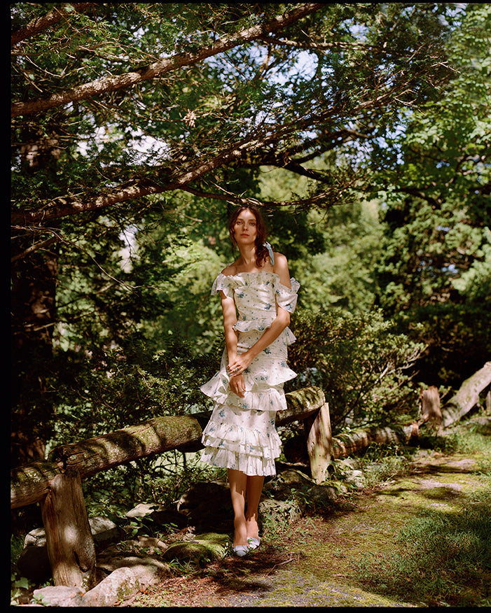 brock collection on over the moon daria cocktail dress in white floral taffeta