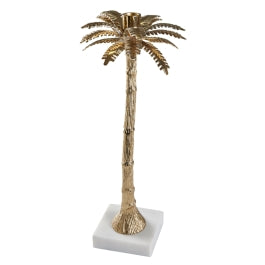 Candelabro Palma Metal Dorada