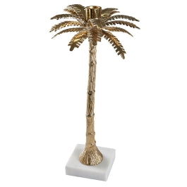 Candelabro Palma Metal Dorada Pequeña