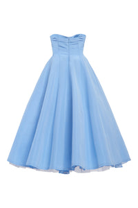 Fiorela Light Blue Strapless Midi Dress