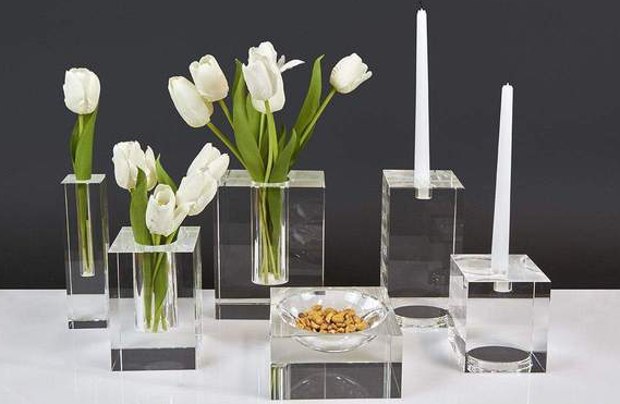 Crystal Glass Bud Vase/Tealite