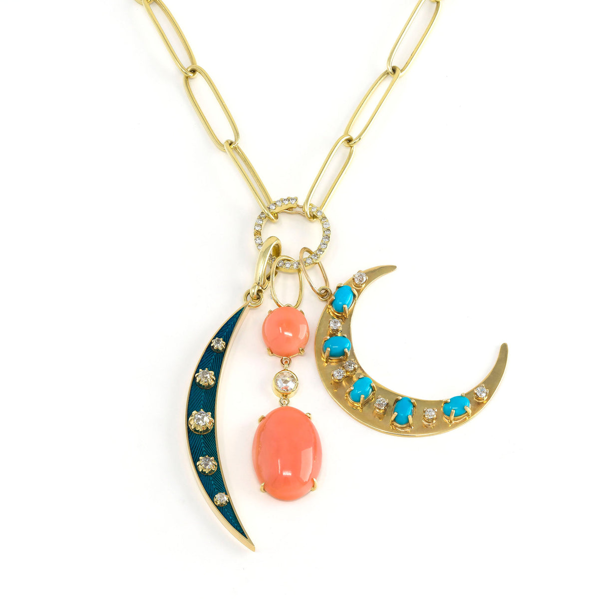 Enamel Crescent Charm