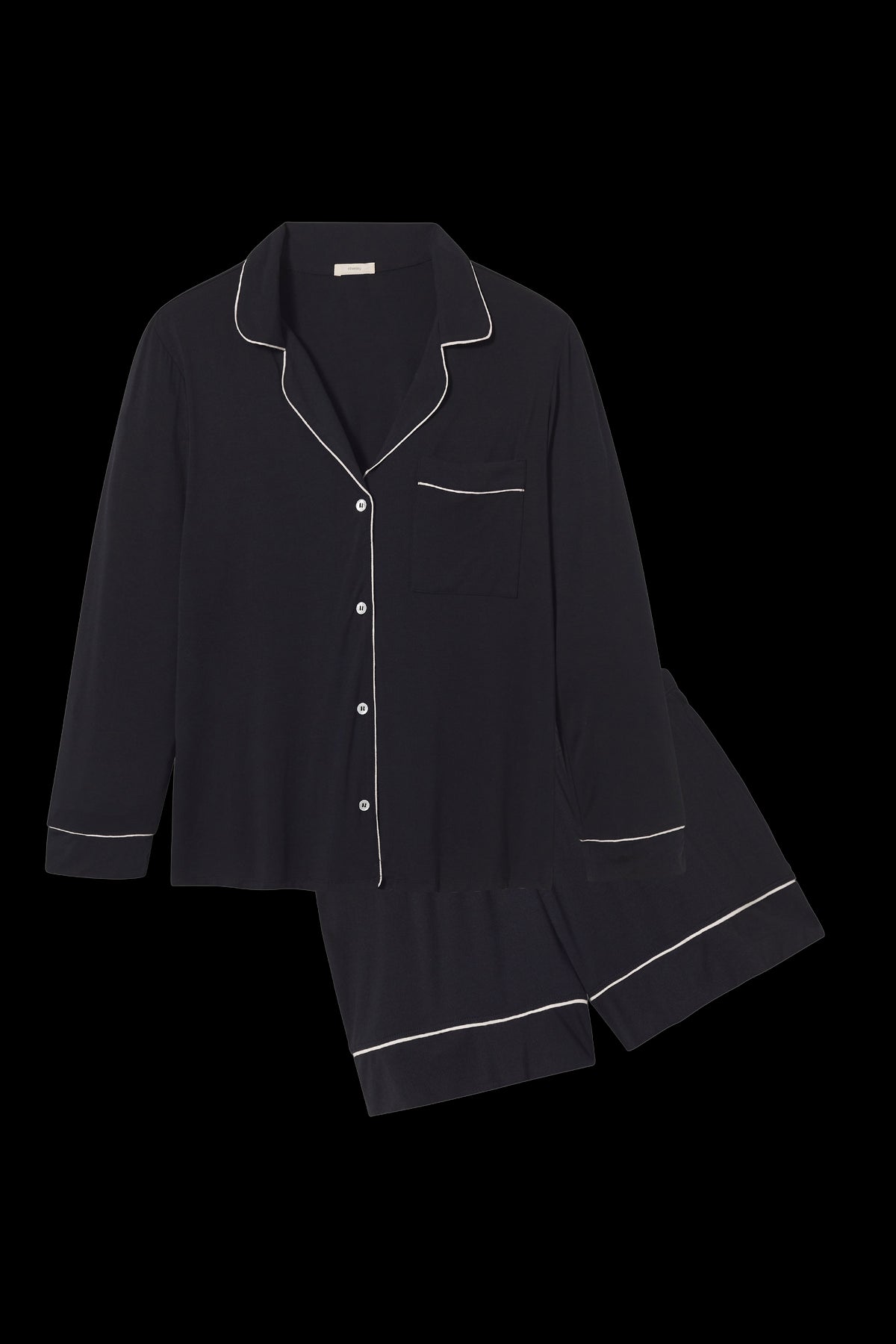 Gisele Long Sleeve Short PJ Set in Black/Sorbet
