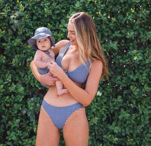 Baby Navy Gingham Sunhat