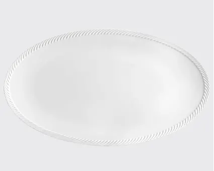 Corde Large Oval Platter, White by L'Objet