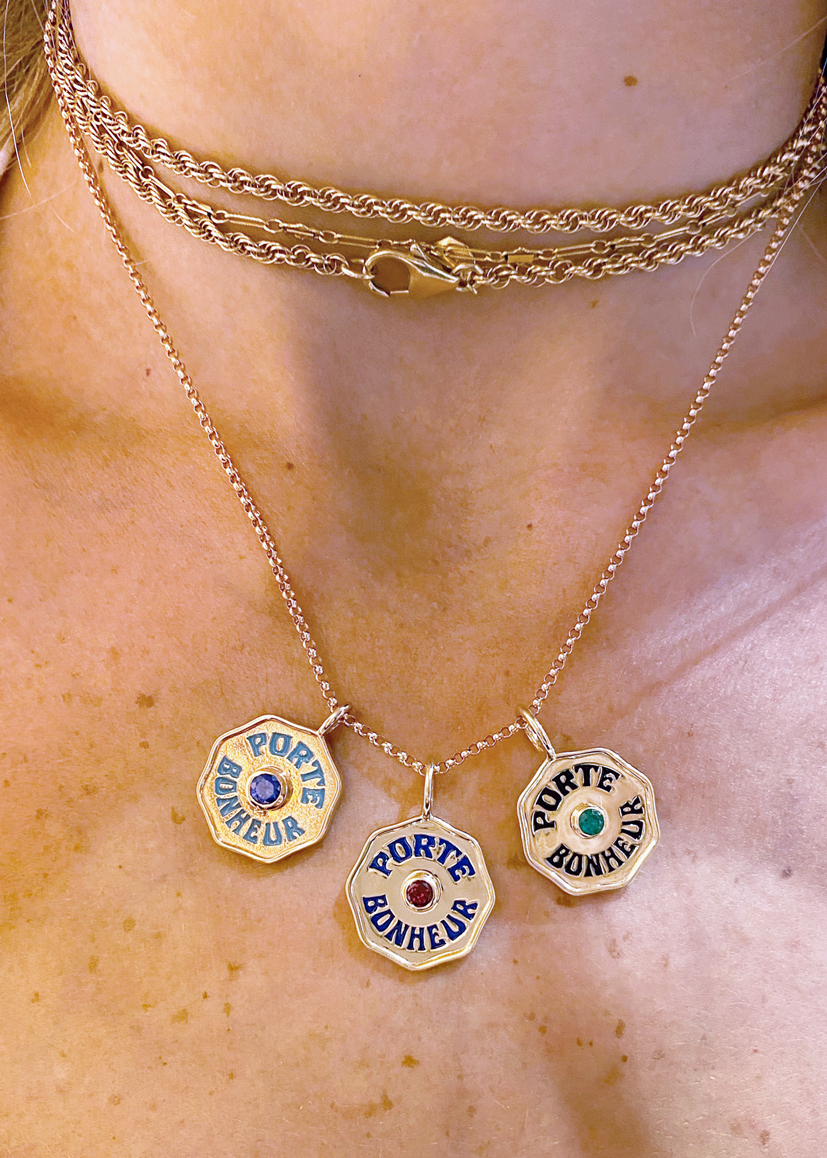 Mini Enamel Porte Bonheur Necklace | Over The Moon Mini Enamel Porte Bonheur Necklace | Over The Moon