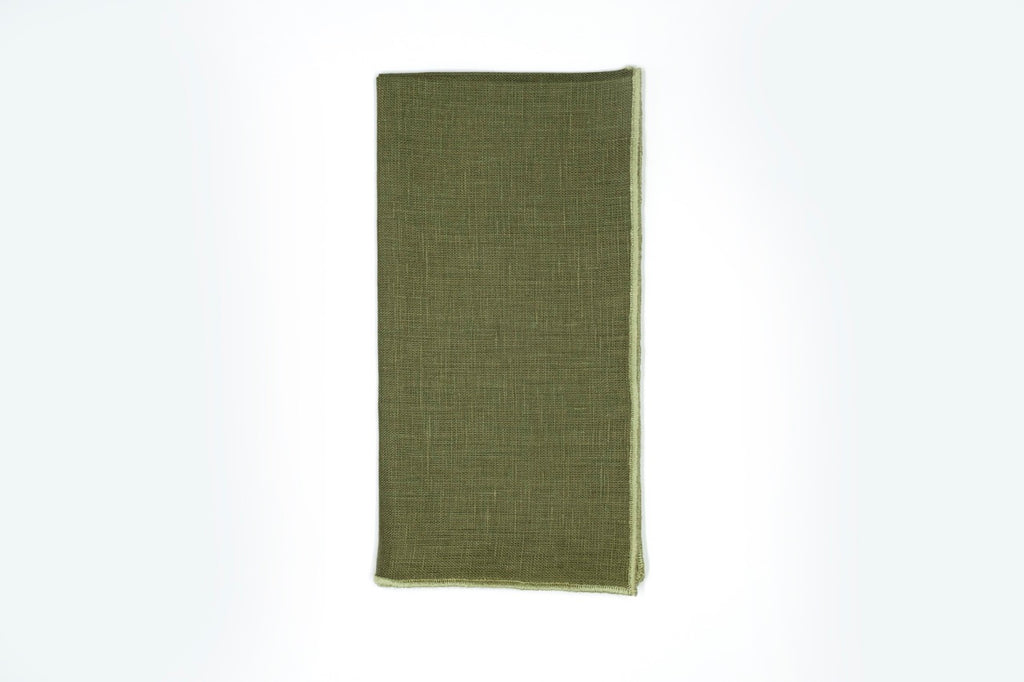 Cimen Napkin with Green Small Trim, Set of 4