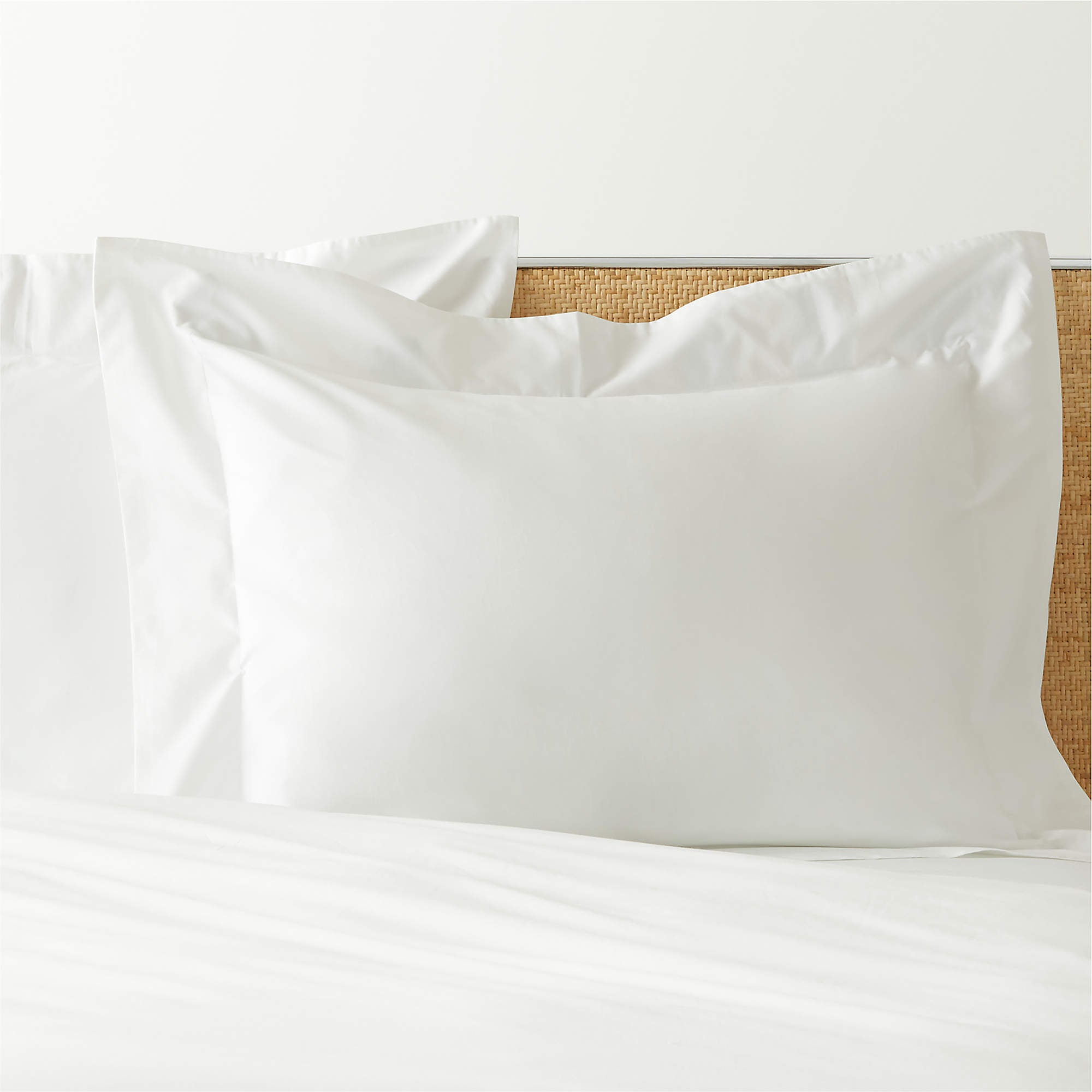 Egyptian Cotton Percale White Standard Shams Set of 2