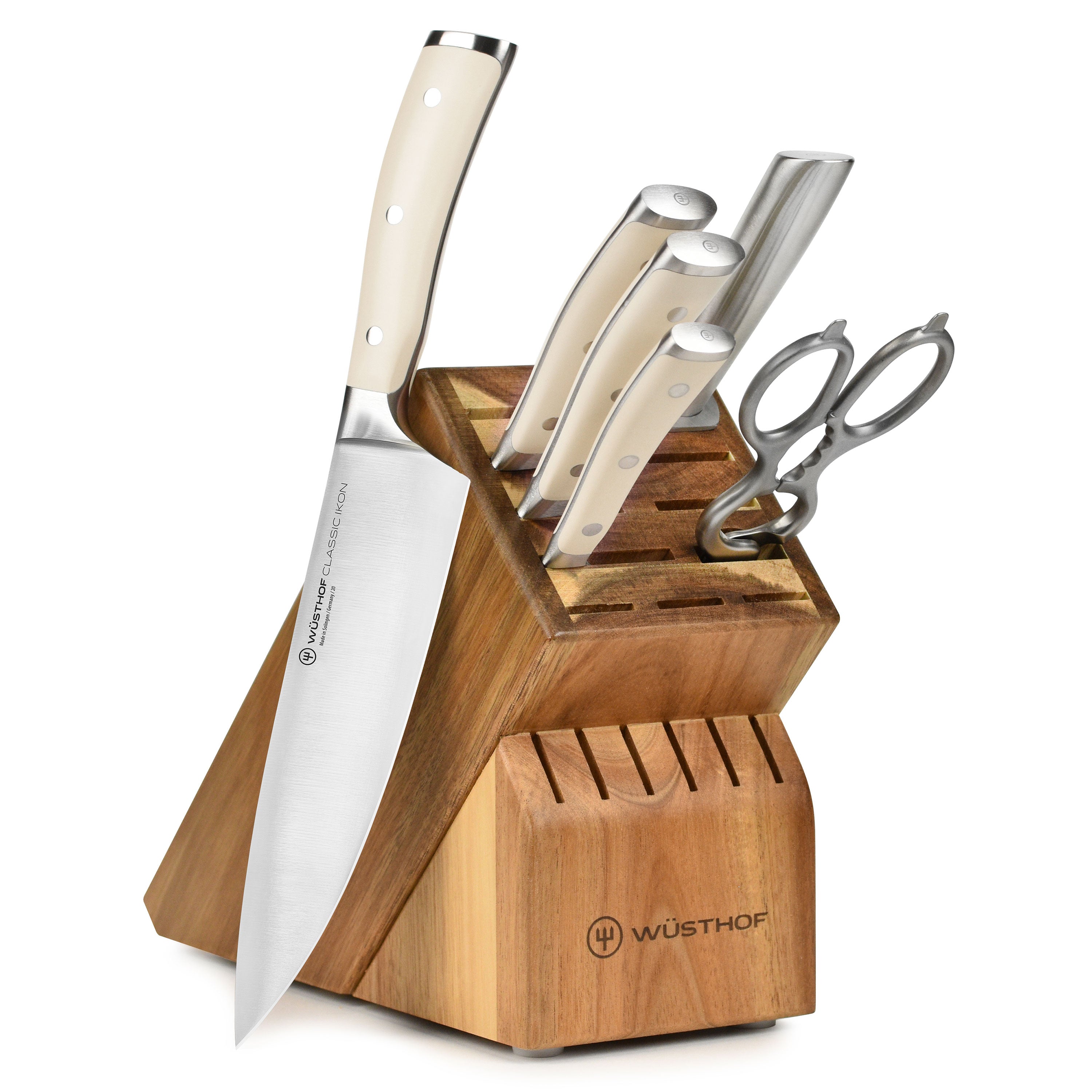 Wusthof Classic Ikon Creme 7 Piece Acacia Knife Block Set