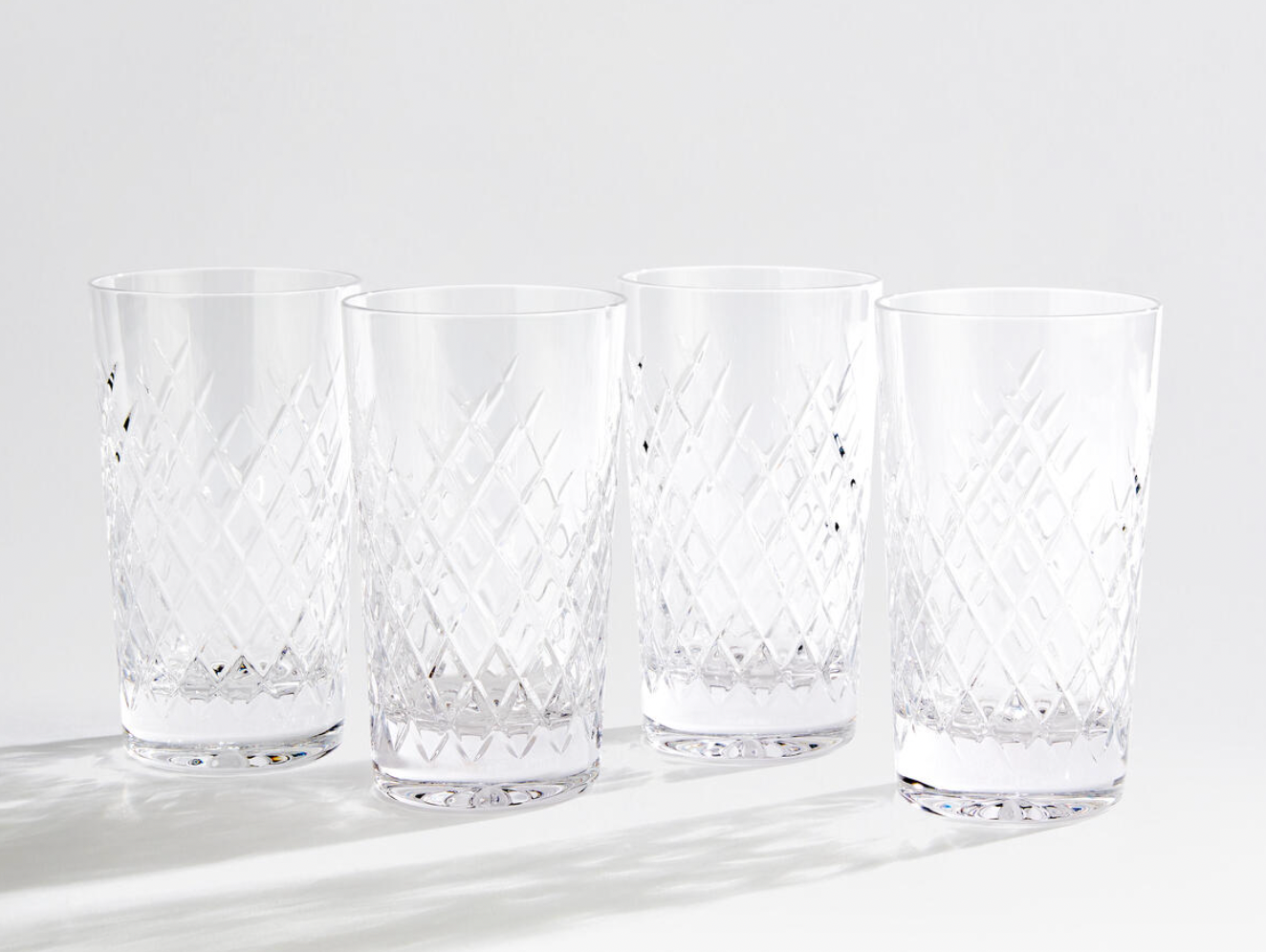 Barwell Cut Crystal Highball Glass, Set of Four