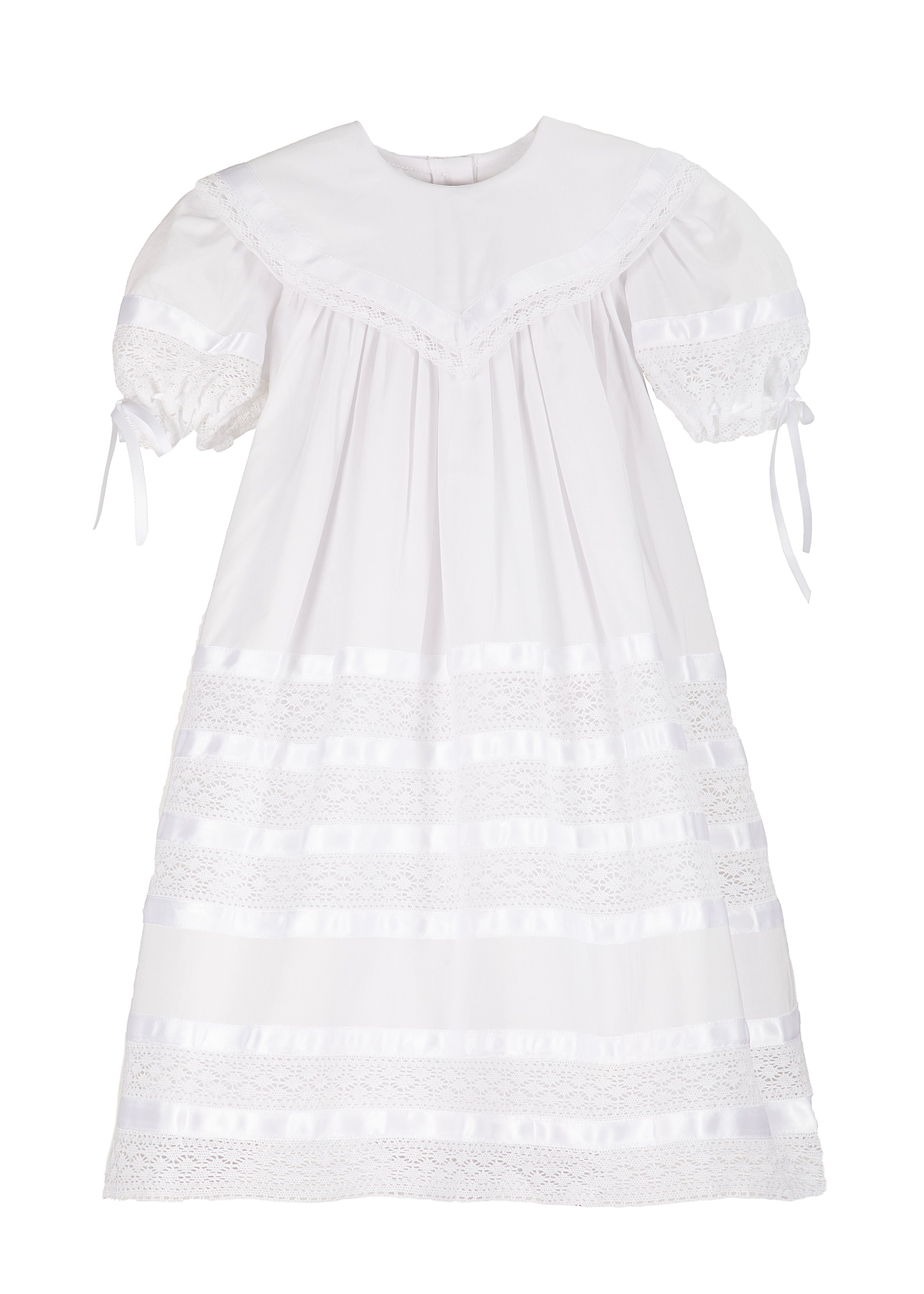 Savannah Lace Flower Girl Dress in White