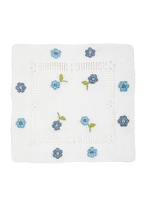 Blue and Light Blue Cocktail Napkins, Set of Four
