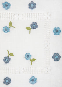 Blue and Light Blue Cocktail Napkins, Set of Four
