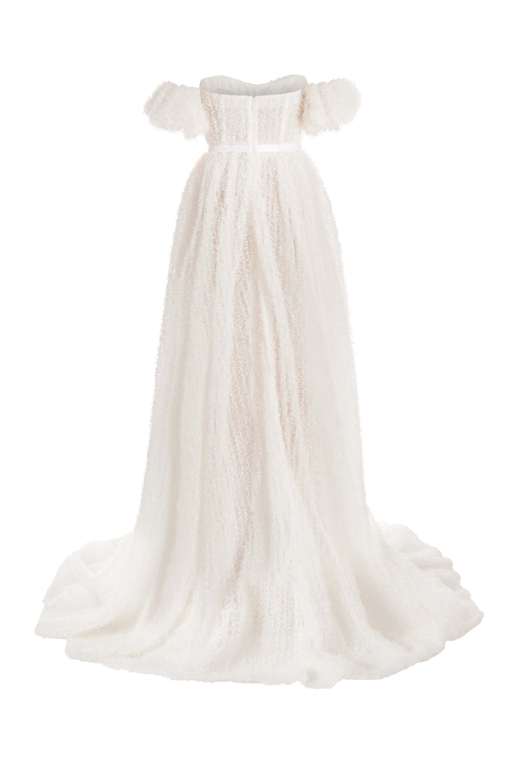 Venus White Dotted Tulle Gown