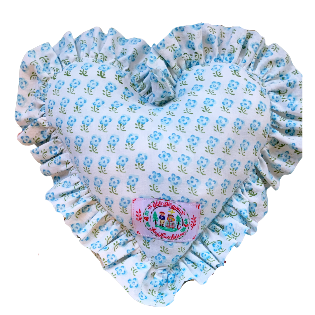 Love You So Heart Ruffle Pillow