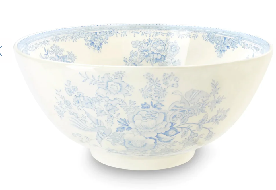 Blue Asiatic Pheasants Footed Bowl 10"