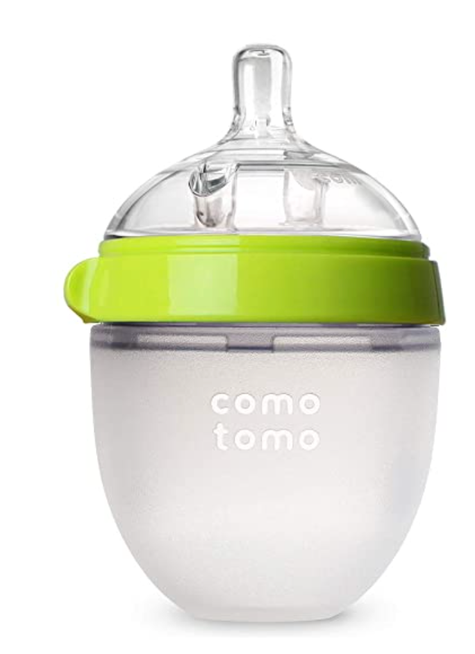 Comotomo Natural Feel Baby Bottle, Green, 5 Ounce