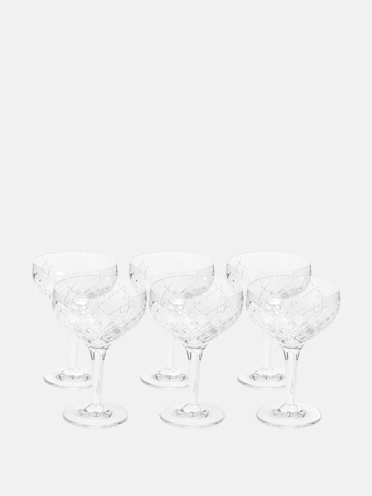 Barwell Cut Crystal Champagne Coupe, Set of Six