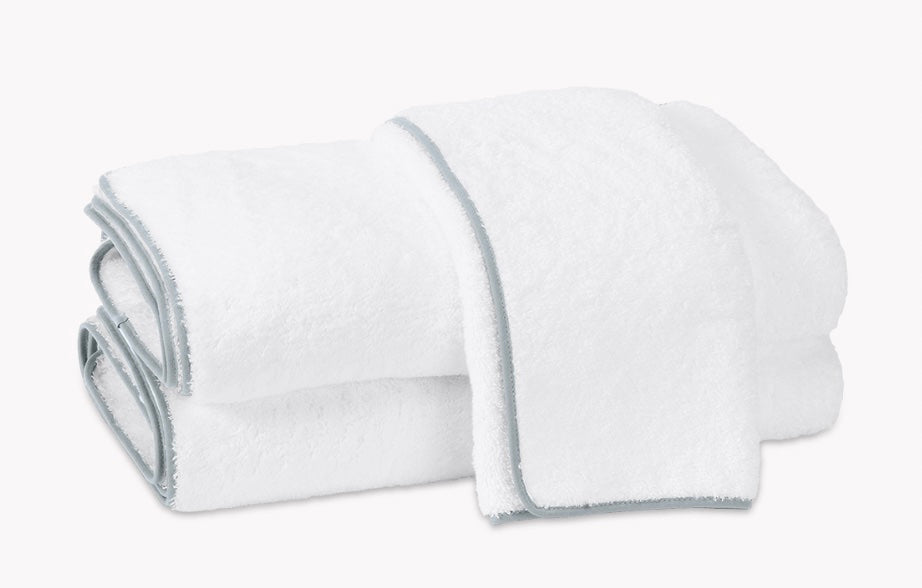 Cairo Bath Towel (White & Pool)