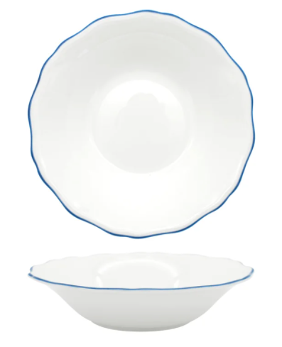 Amelie Royal Blue Rim Set of Two Soup and Pasta Bowls