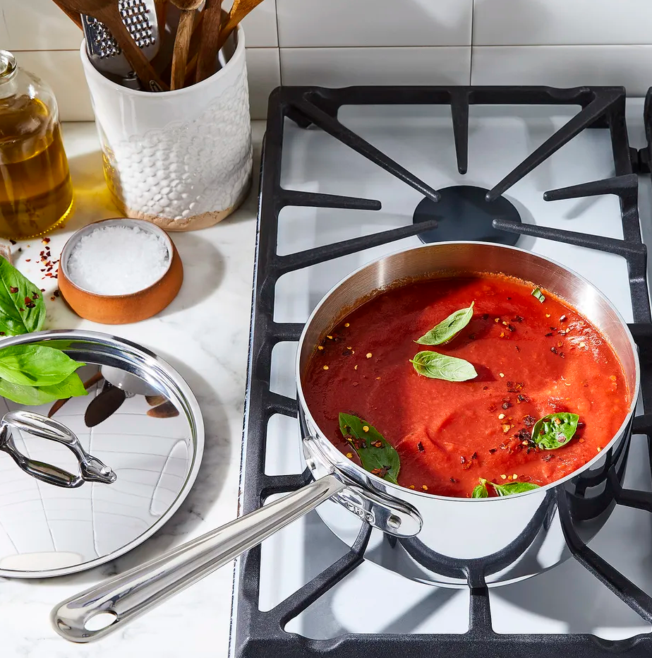 All-Clad D3 Tri-Ply Stainless Steel Saucepan with Lid