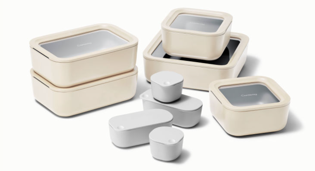 Ceramic-Coated Glass Food Storage Container Set with Lids, BPA-Free, Airtight and Leak-Proof