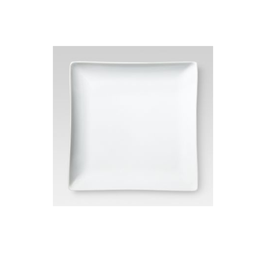 11" Porcelain Square Dinner Plate White - Threshold™