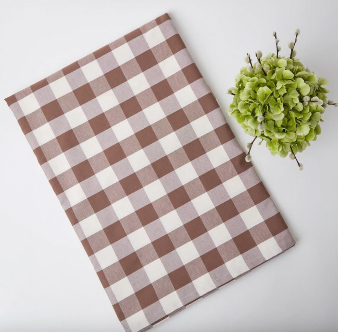 Chocolate Gingham Tablecloth