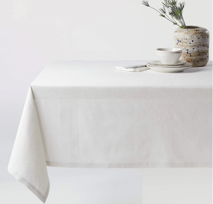 Aspen Crisp White Cotton Tablecloth 60"x120"