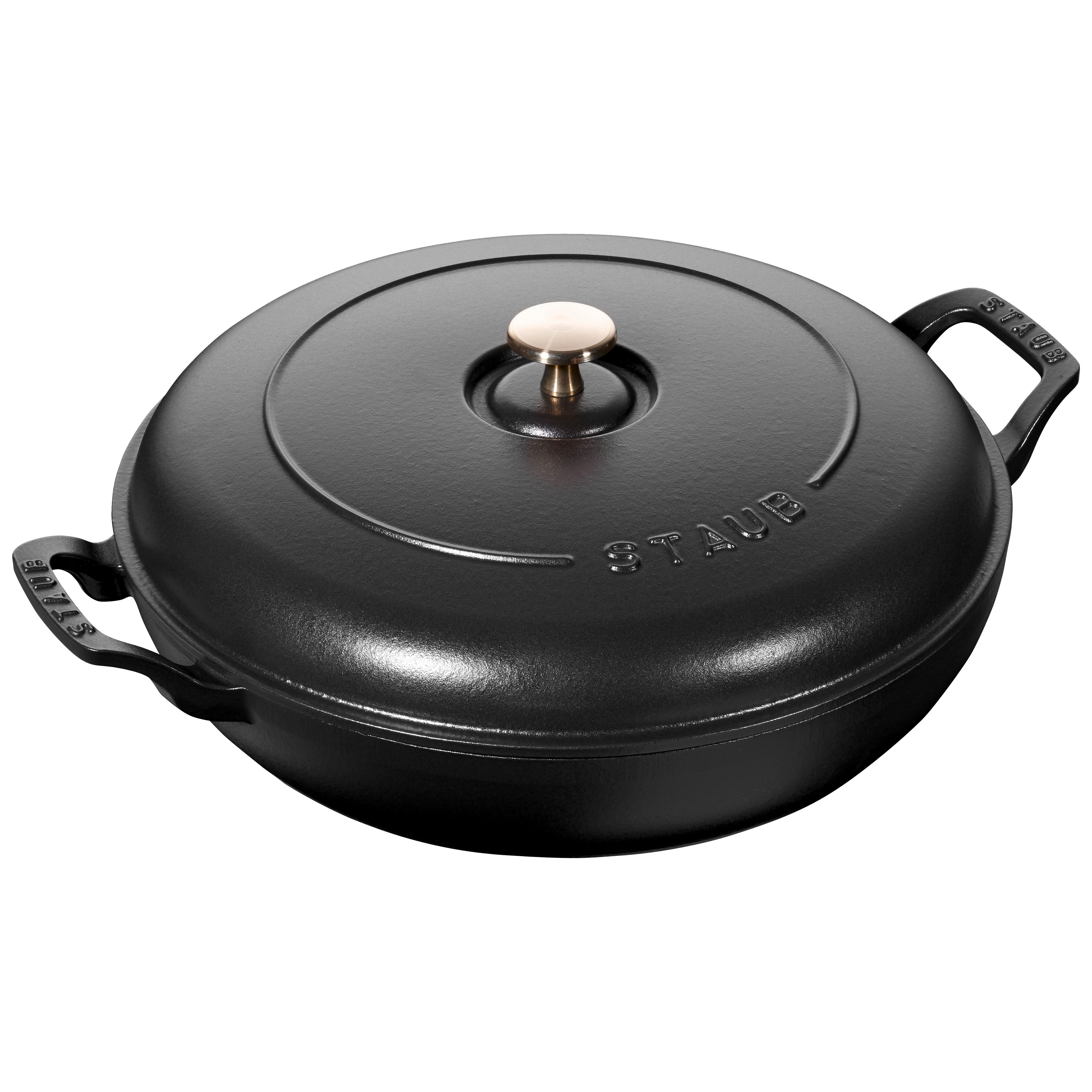 Staub Cast Iron - Braisers/ Sauté Pans12-inch, Braiser, black matte