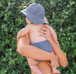 Baby Navy Gingham Sunhat