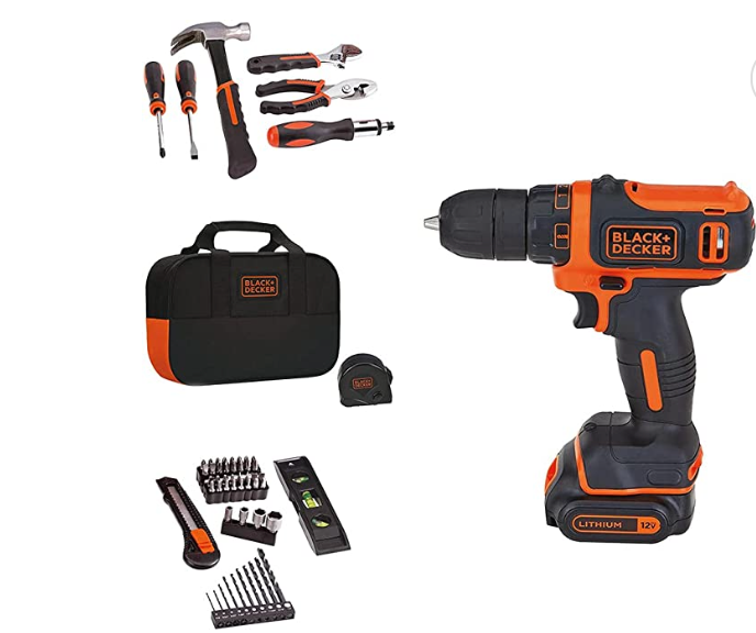 12V MAX Drill & Home Tool Kit, 60-Piece