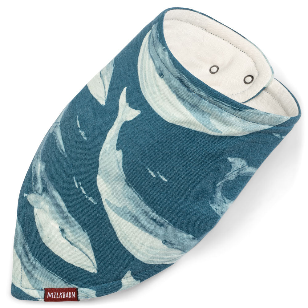 Blue Whale Bamboo Three-Layer Kerchief Bib