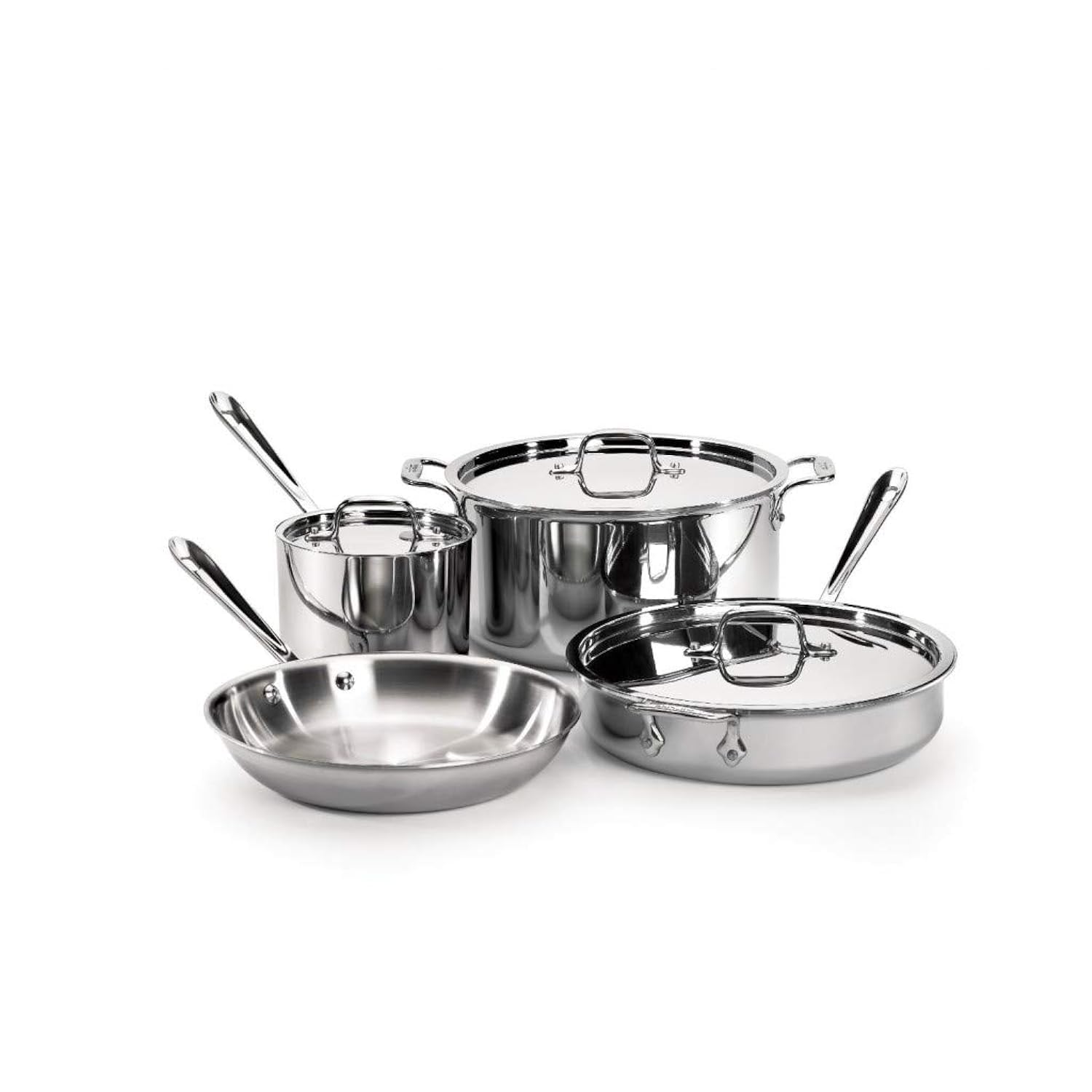 D3 Stainless Everyday, 7 Piece Pots and Pans Cookware Set