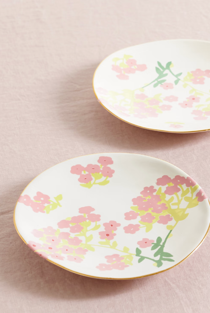 Bernadette - Set of two 19cm gold-plated ceramic side plates