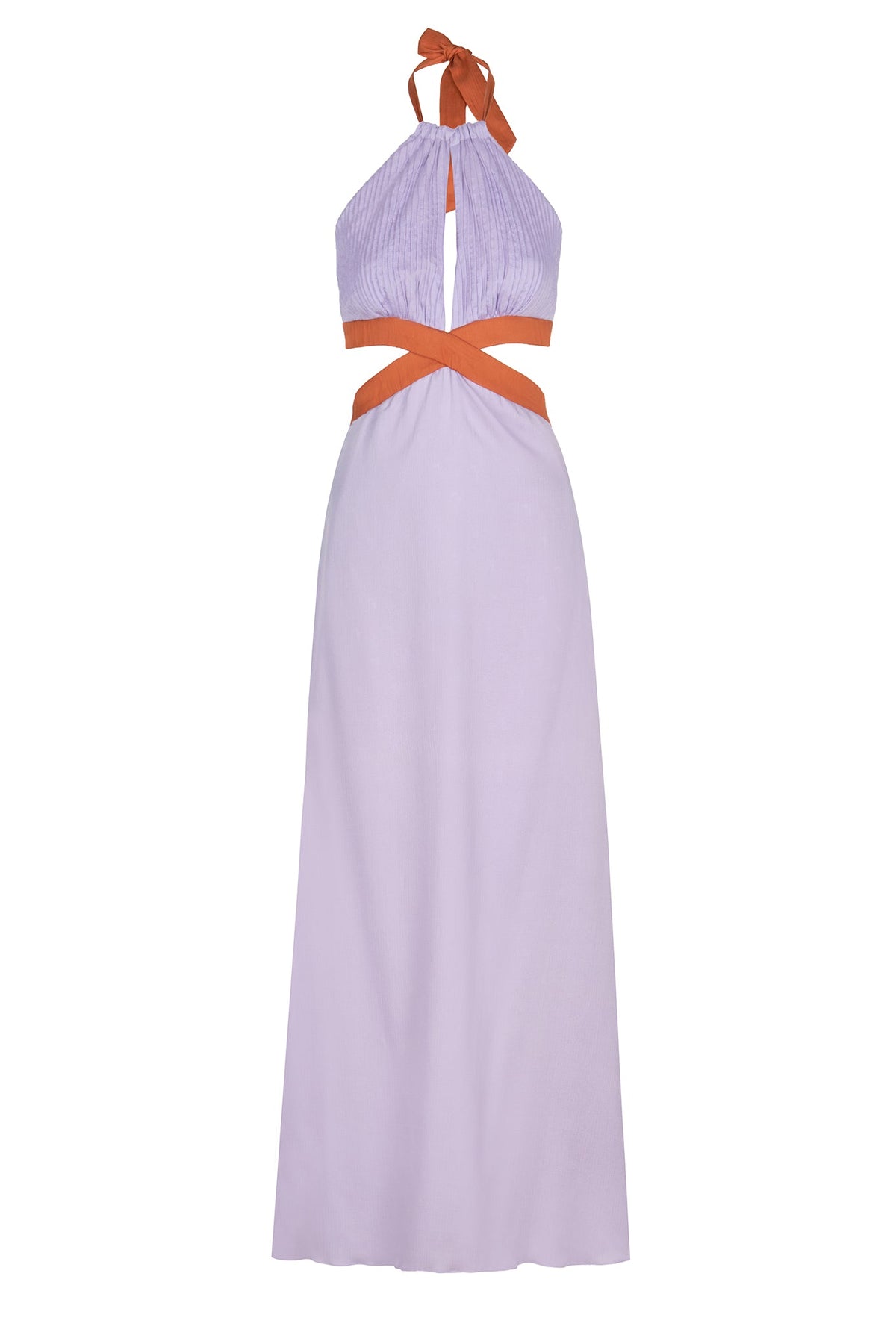 San Agustin Martellato Silk Midi Dress in Lila