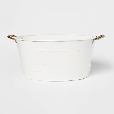 16L Steel Oval Beverage Tub White - Threshold™