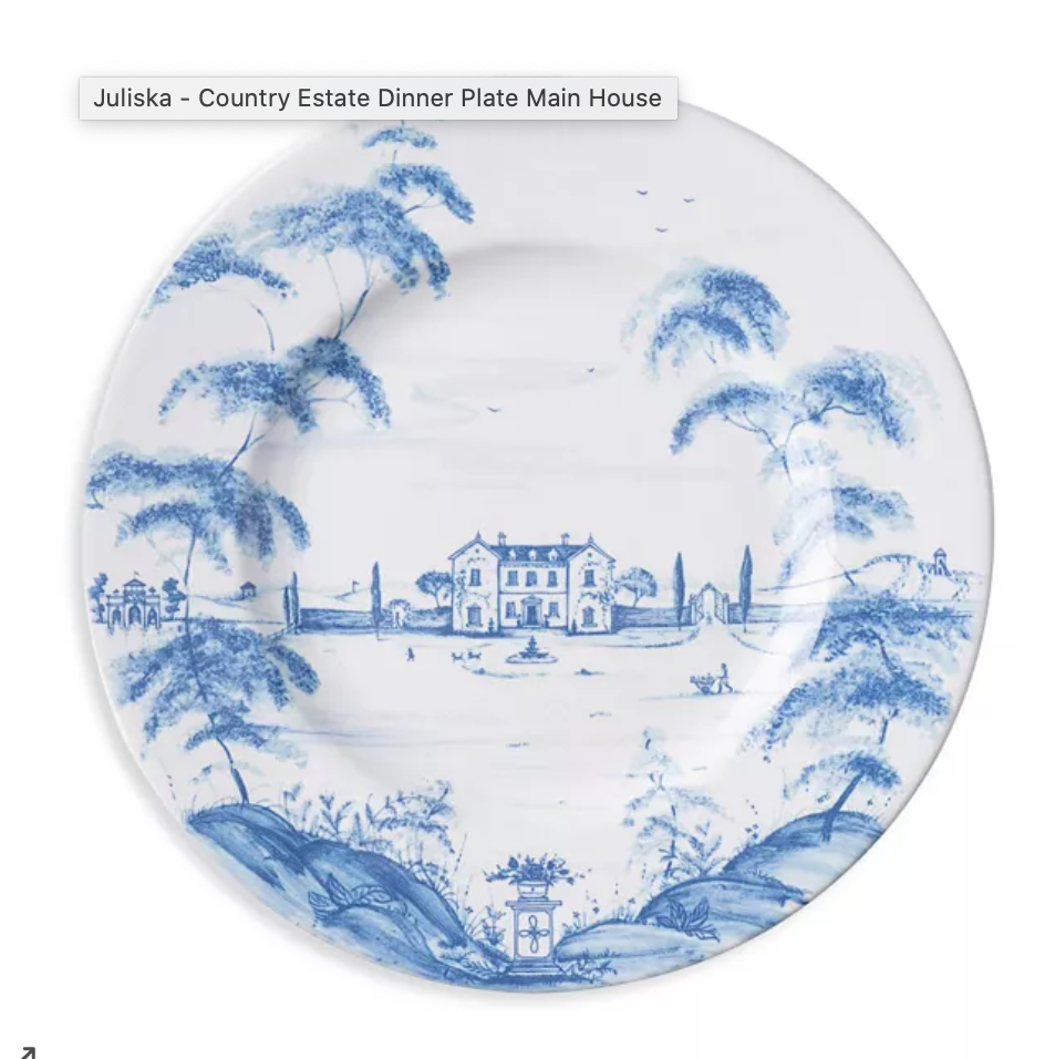 COUNTRY ESTATE DELFT BLUE DINNER PLATE MAIN HOUSE