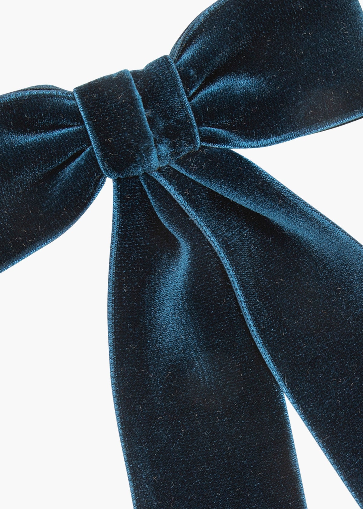 Navy Blue Velvet Ribbon Bow Hair Clip, Classic Navy Blue Velvet Hair Bow,  Elegant Ribbon Hair Bow 