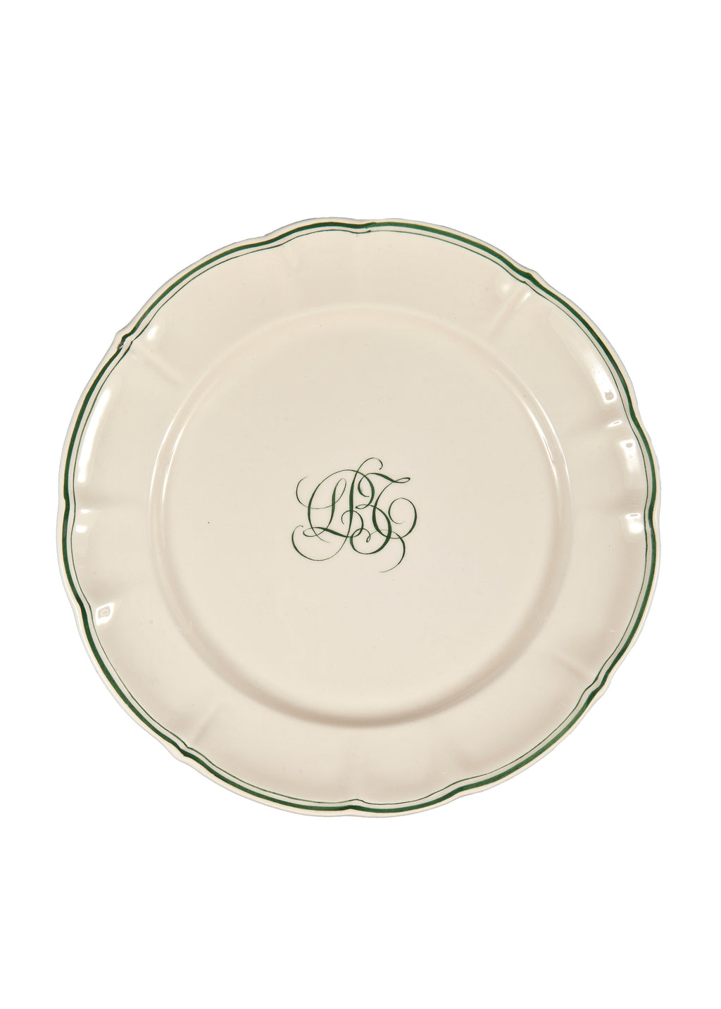 Bespoke Milano Plate with Central Simple Monogram, Set of 12