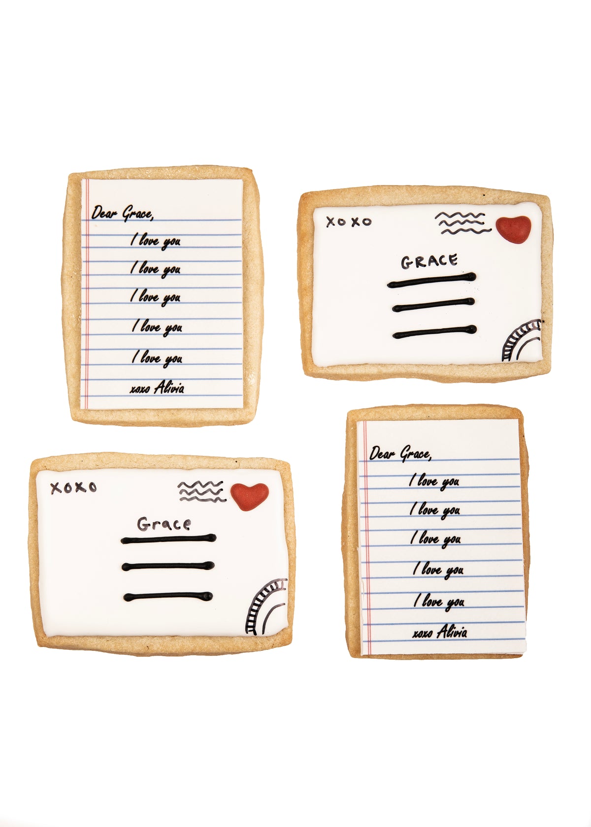 Love Letter Sugar Cookies, Set of 12