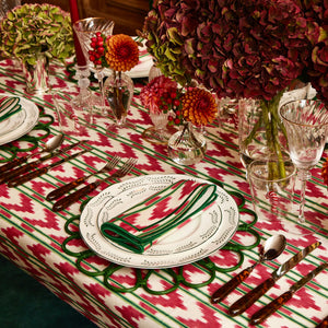 Raspberry Red Ikat Tablecloth