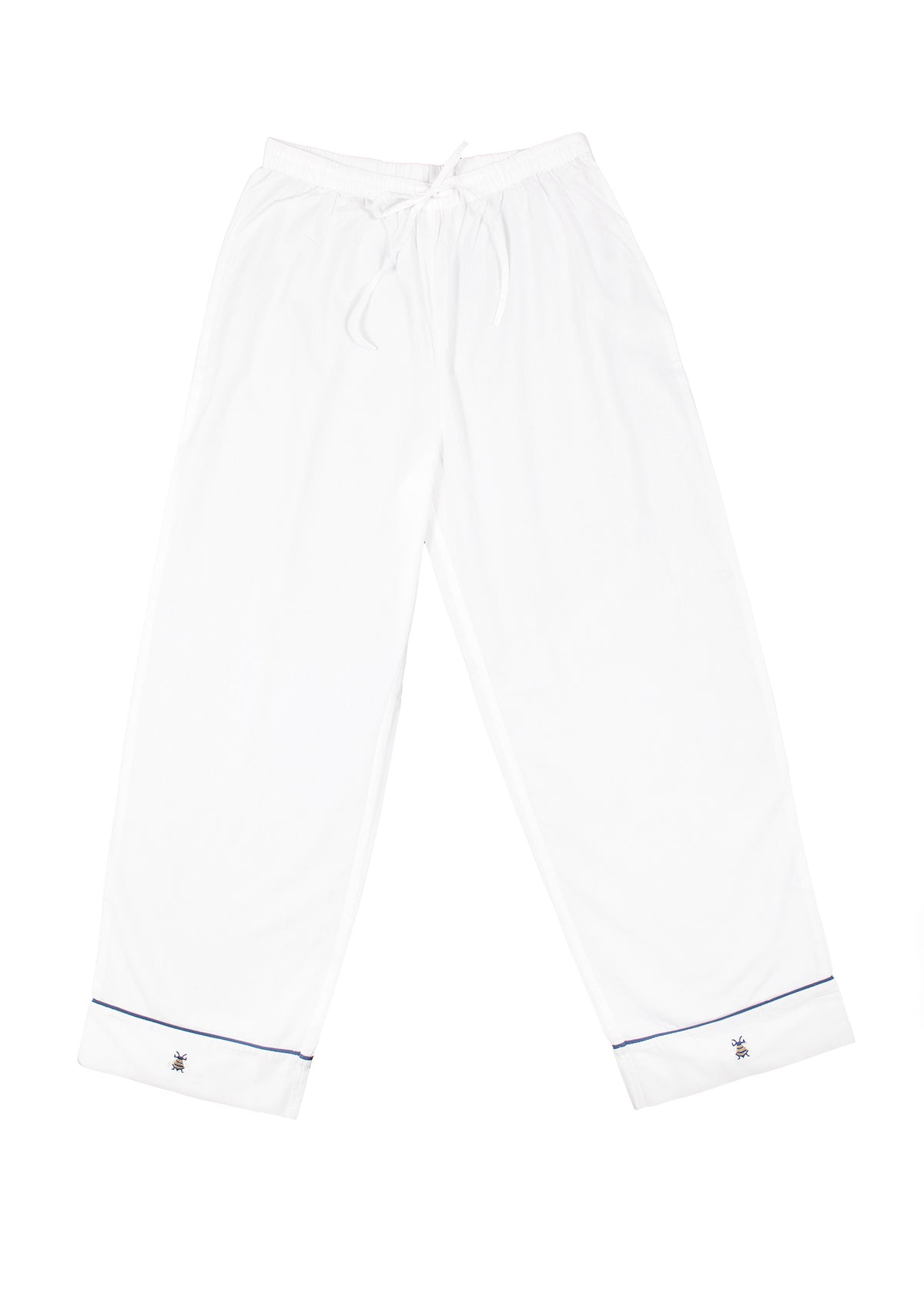 Lizzie White Cotton Pajamas with Bee Embroidery