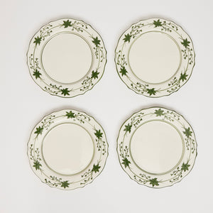 Hand Painted Green Lyla Dessert Plates, Set of 4