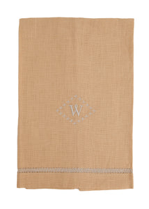 Natural Guest Towel with Monogram