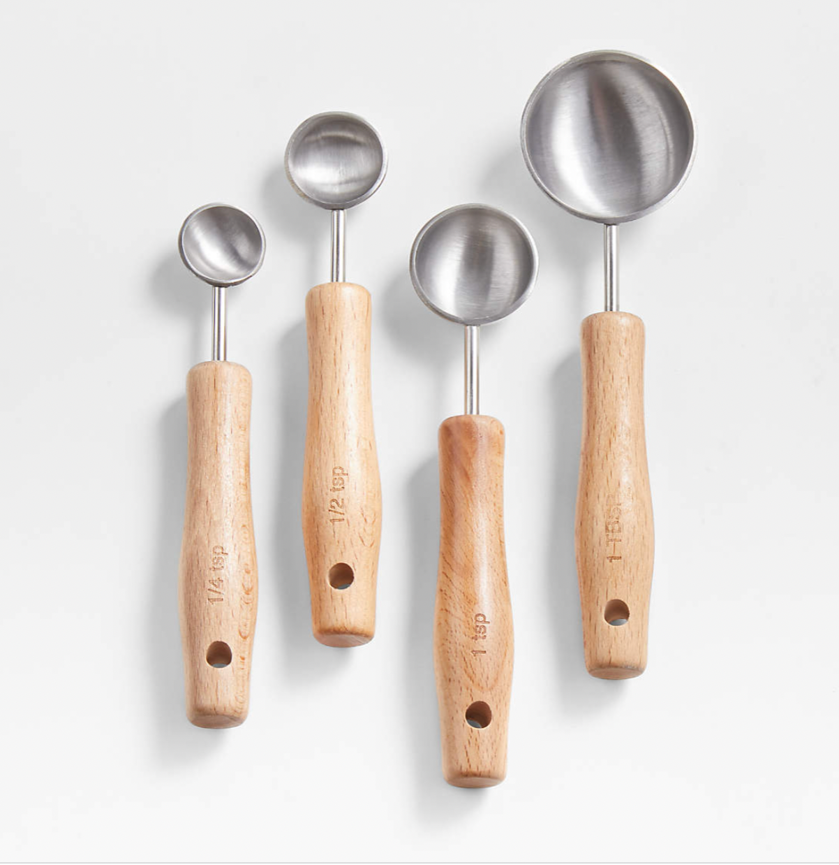 Beechwood and Stainless Steel Measuring Spoons